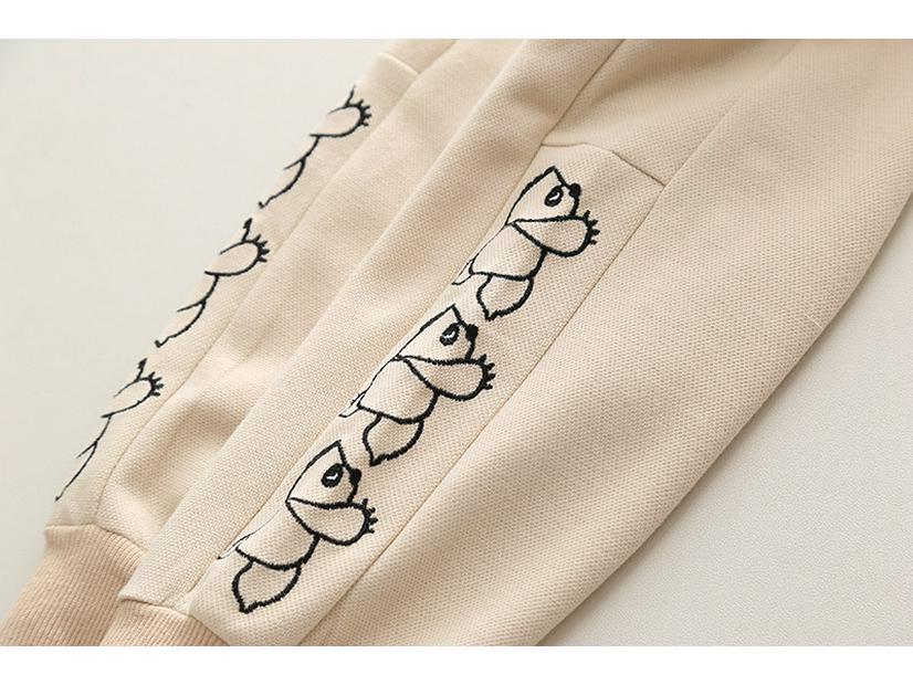 Autumn Girls' Korean Appliqué Panda Sweatshirt Two-Piece Set