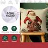 Vintage Style Christmas Pillowcase Printed Polyester 40/45/50cm Throw Pillowcover Decorative Sofa Cushion Pillowslip Home Decor