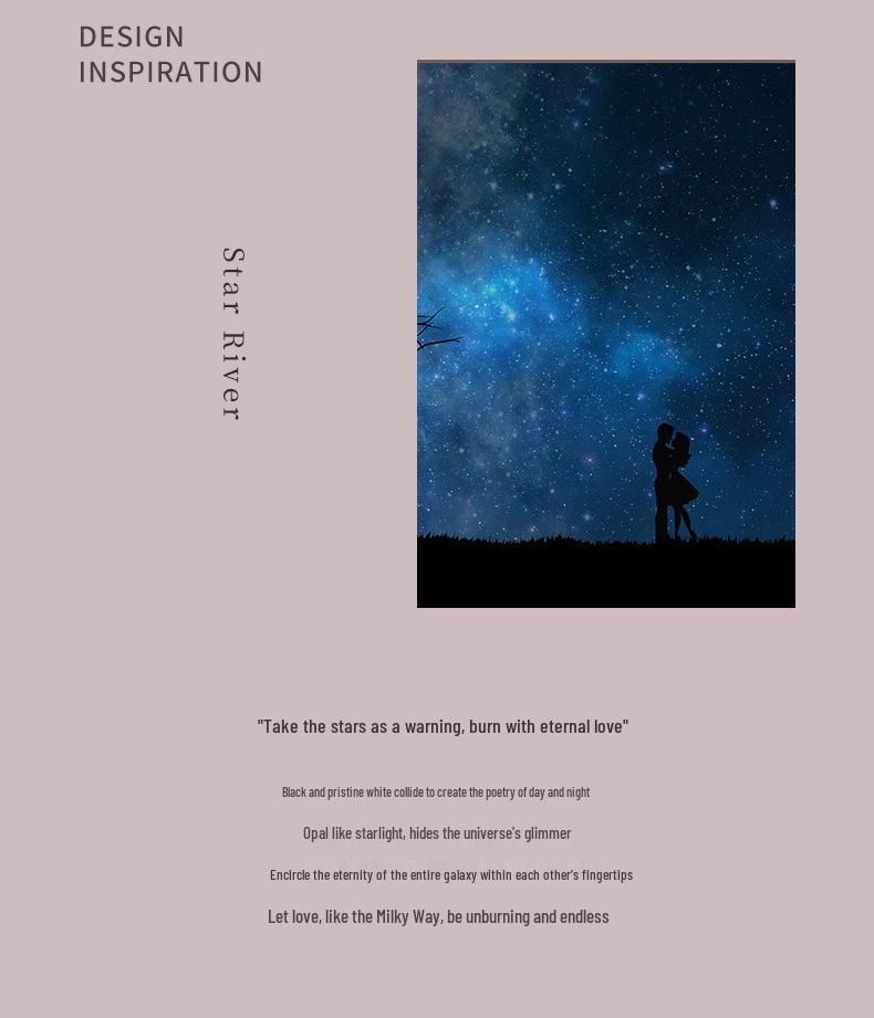 Hochwertige koreanische Little Star Wish Partnerringe aus 999 Sterlingsilber