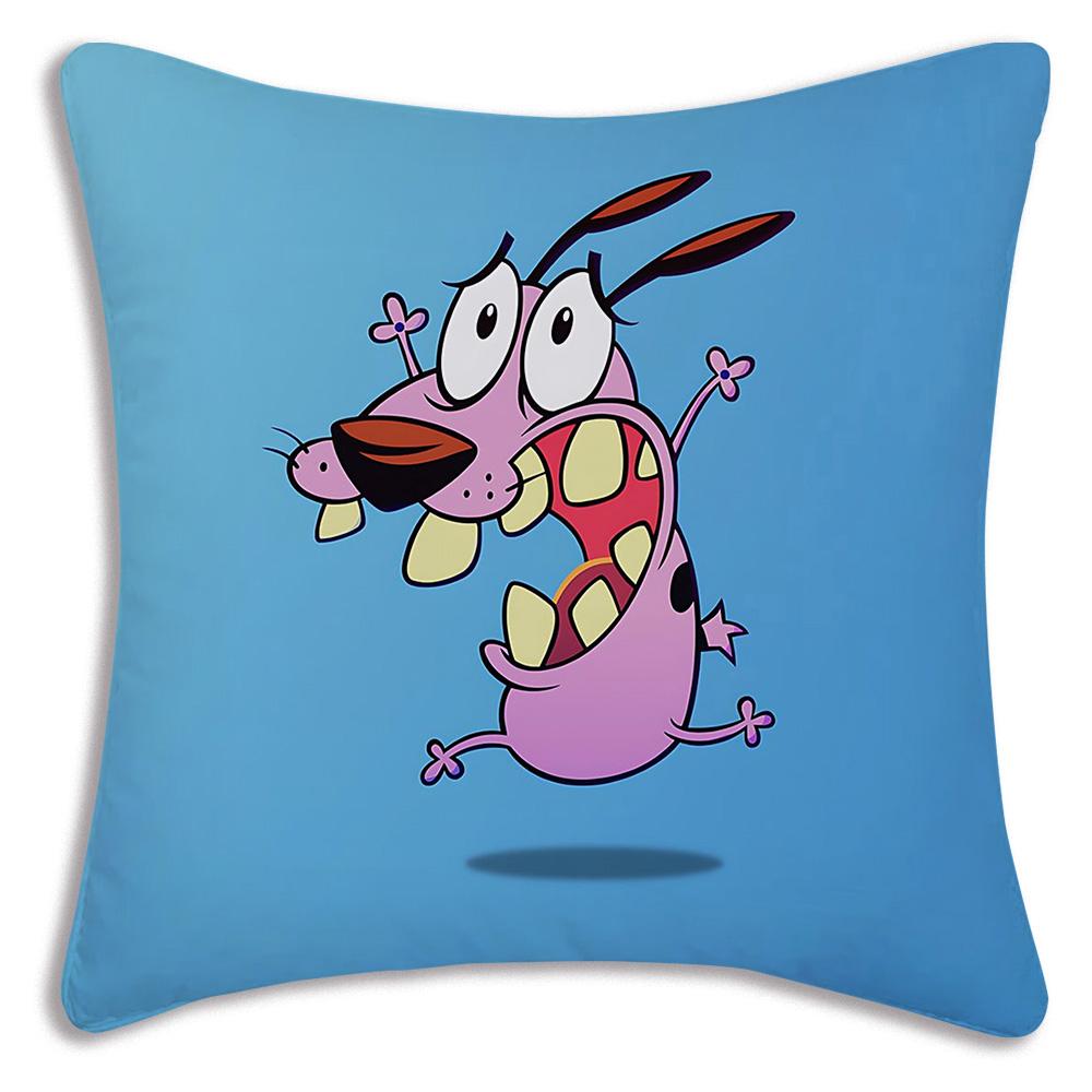 Anime For C-Cowardly Dog Pillow Covers Cartoon Sofa Decorative Home Double-sided Printing Short Plush Cute Cushion Cover