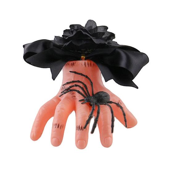 Halloween Hair Clip for Women, Girls, Realistic Severed Hand Hairpin with Creepy Hand-shaped Black Rose And Spider, Horror Accessory Party