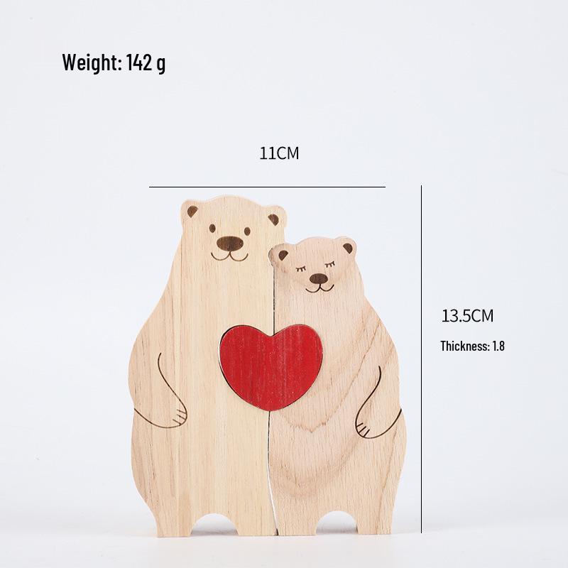 Cross-Border Wooden Little Penguin Family Puzzle Ornament - Festival Gift & Warm Family Decoration