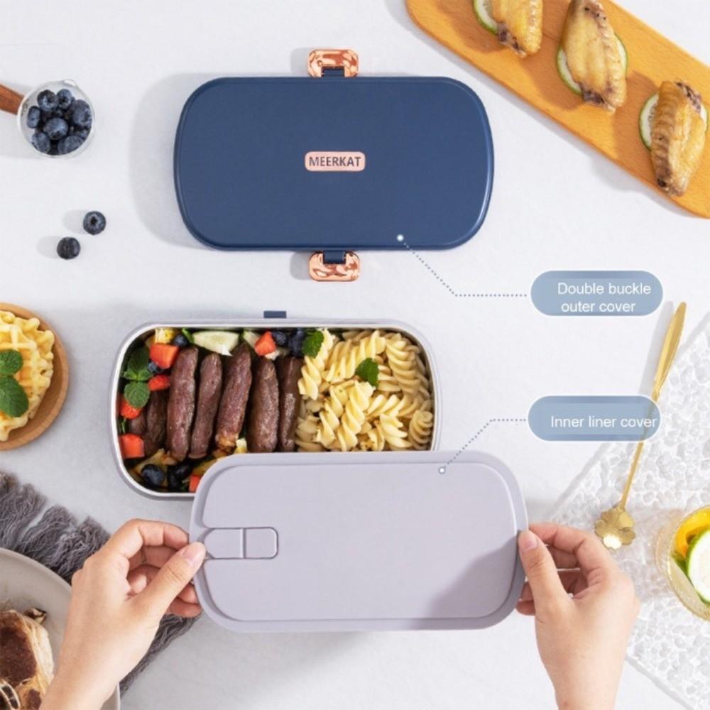 Silent Heating Heated Warmer Lunch Box No Need Water Constant Temperature Lunch Box  Office Worker