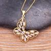 Nidin Top Quality Copper Zircon 12 Styles Charms Butterfly Pendant Chain Necklace for Women Gold Plated Vintage Boho Jewelry
