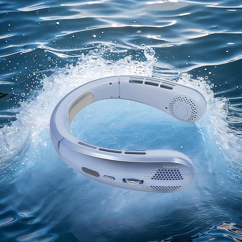 Outdoor Sports Travel Portable Silent Multi-Stage Rechargeable Cooling Fan Leafless Neck Halter Foldable Fan Summer Fan Outdoor