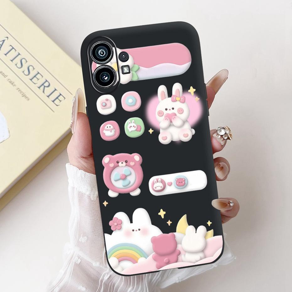 Fashion Painting Phone Case For Nothing Phone (1) Black Silicone Soft Cover For Nothing Phone One Phone1 Cases Bumpers