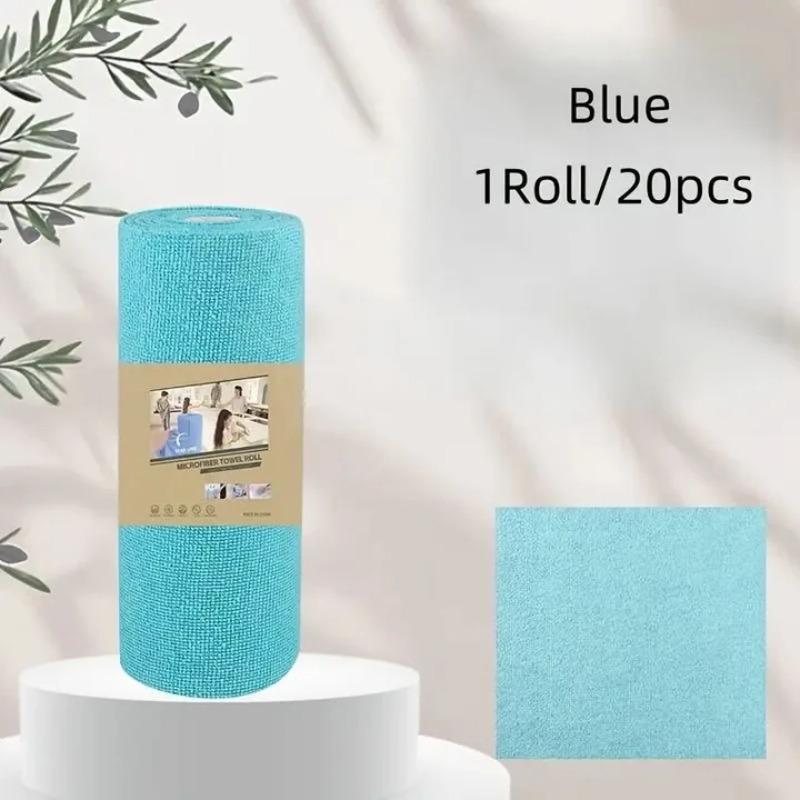 1 Roll/20pcs Reusable Microfiber Cleaning Wipes - High Absorbency, Durable & Machine Washable Kitchen Towels for Dishes