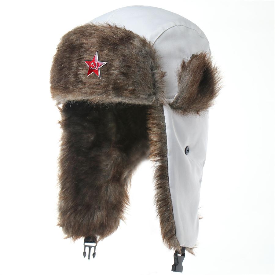 Sowjetisches Wappen Lei Feng Hut winddicht warm Ohrenschützer Hut Herren und Damen Outdoor Reiten Nordost warmer Hut Winter neu