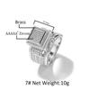 Hip-hop men's trendy brand retro square diamond-encrusted ring niche design high-end hip-hop American couple ring
