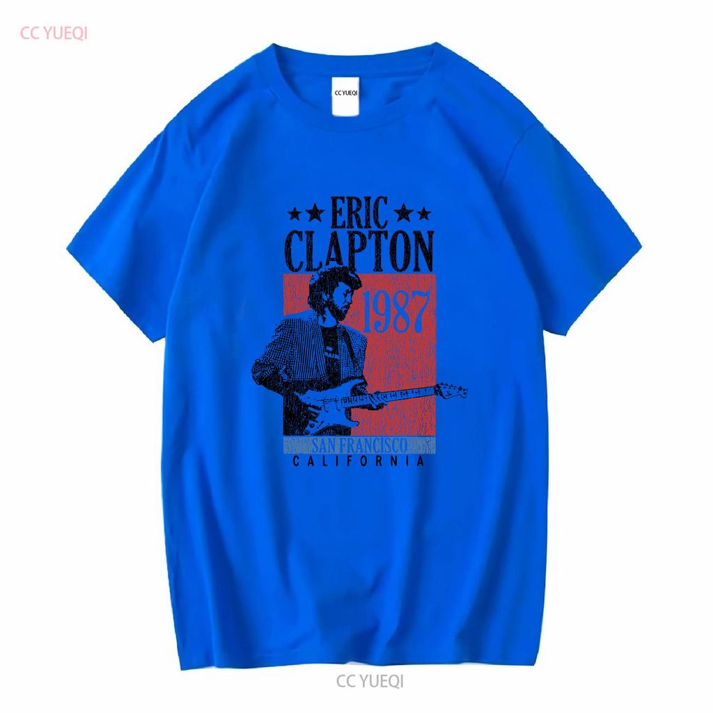 Eric Clapton Mens T shirt San Francisco California 1987 Guitar Legend Rock n Roll Merch Live Concert For Him vintage Washed