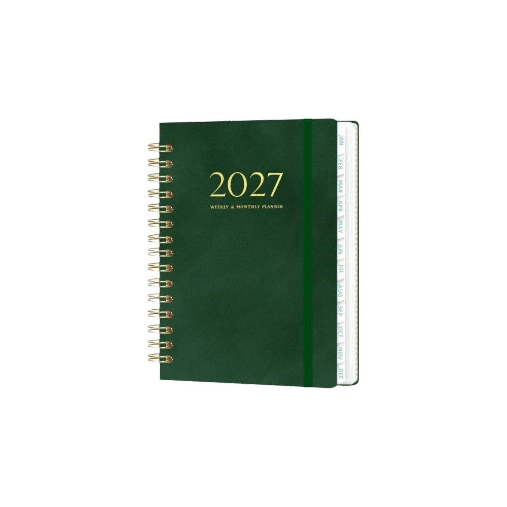 Strap Closure Annual Planner Book Spiral Binding Schedule Notebook Journaling