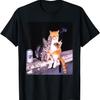 Cigarette Kitten Funny Smoking Cat Meme Stupid Brainrot T-Shirt(13)