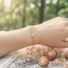 Non Tarnish Gold plate Bracelet Gold Plated Stackable for Women, Thin Herringbone Chain pearl star Jewelry Gift