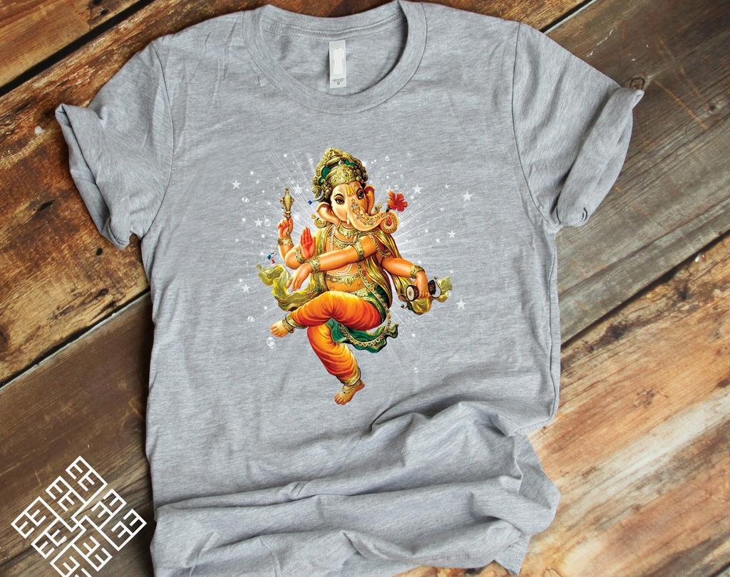Ganesha Tee Shirt, Ganapati Elephant Headed Hindu God T shirt, Spiritual Yoga Meditation Tee, Religious Shirt, Ganesh Tee Shirt Gift