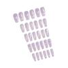 30-Piece Medium Trapezoid Taro Purple Nail Set with White Butterfly French Tip Stickers
