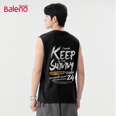 Baleno Men's Street Style Letter Print Cotton Tank Top