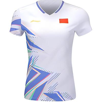 Li Ning Badminton Series Logo Casual Comfortable Sports Competition Short Sleeve T-Shirt Women T-Shirts AAYU134-5