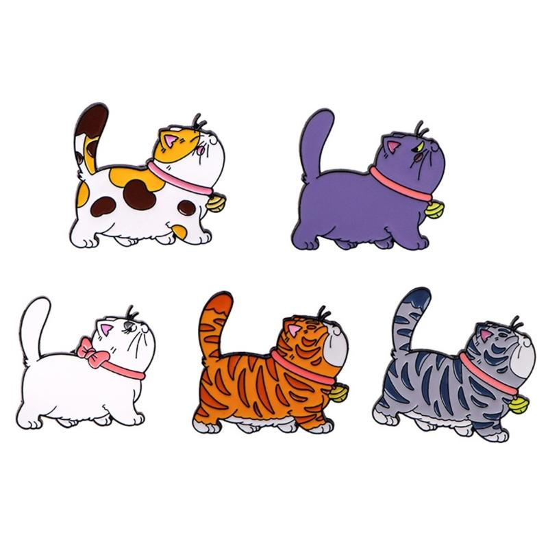 

5Pieces Artistic Animal Brooch Collection Featuring Cats Stylish Suit Accessory Casual Brooches for Fashion Enthusiasts 1
