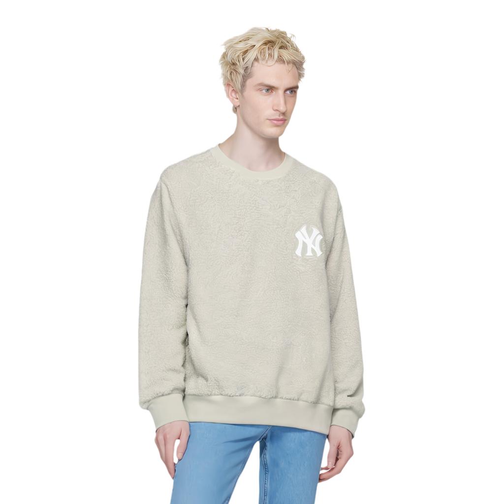 MLB New York Yankees Sweatshirts Unisex Ecru Crew Neck Moderate Regular 31MTF2061-50B