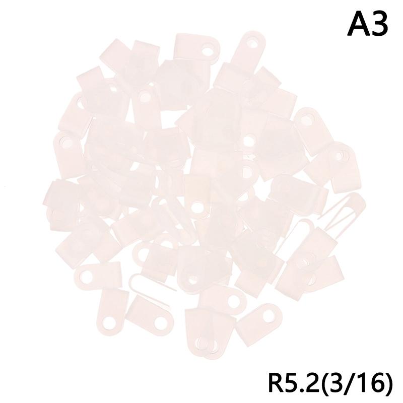 100Pcs/Pack U-Type R-Type Nylon Clamp Cable Clips Plastic Hose Fasteners Mount Fix Hardware Electrical Fitting Wire Management