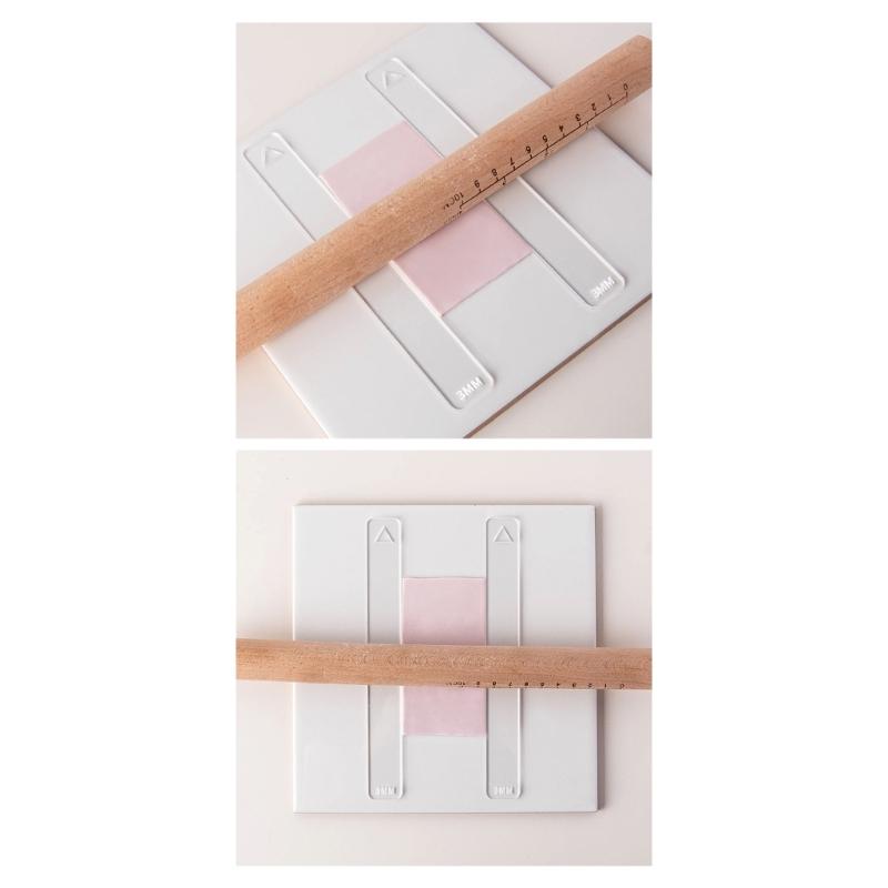 5Pcs Clear Acrylic Clay Thickness Measuring Tool Set Pottery Thickness Gauge Ruler For Clay Modeling Crafting Project