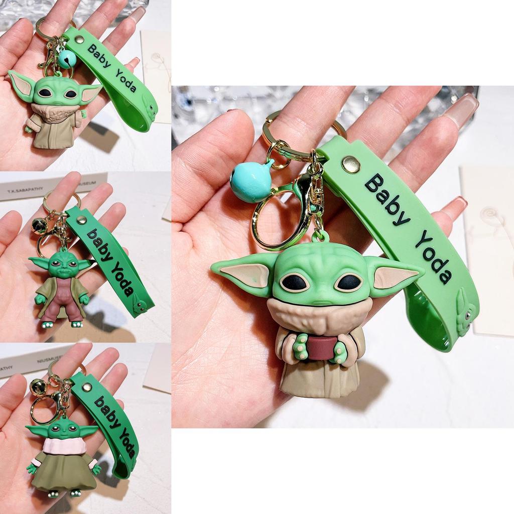 Adorable 2024 Baby Yoda Keychain Silicone Figure Mandalorian Star Wars Charm