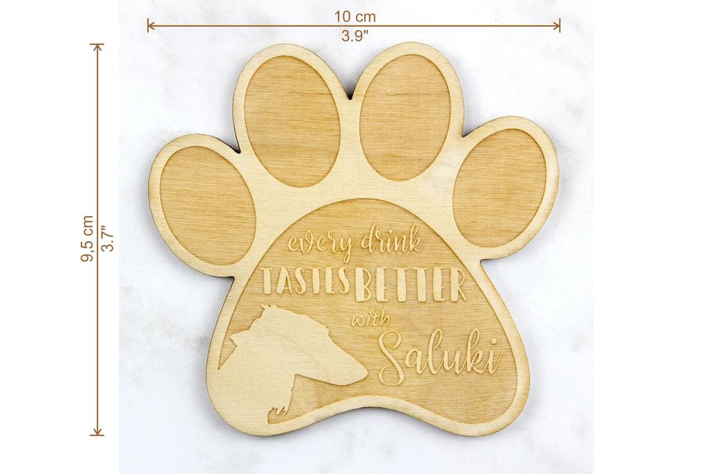 Saluki, Persischer Windhund, Arabischer Windhund, Gazellenhund - Untersetzer, gravierter Untersetzer mit Hund, Geschenk für Hundeliebhaber von der Marke Art-Dog