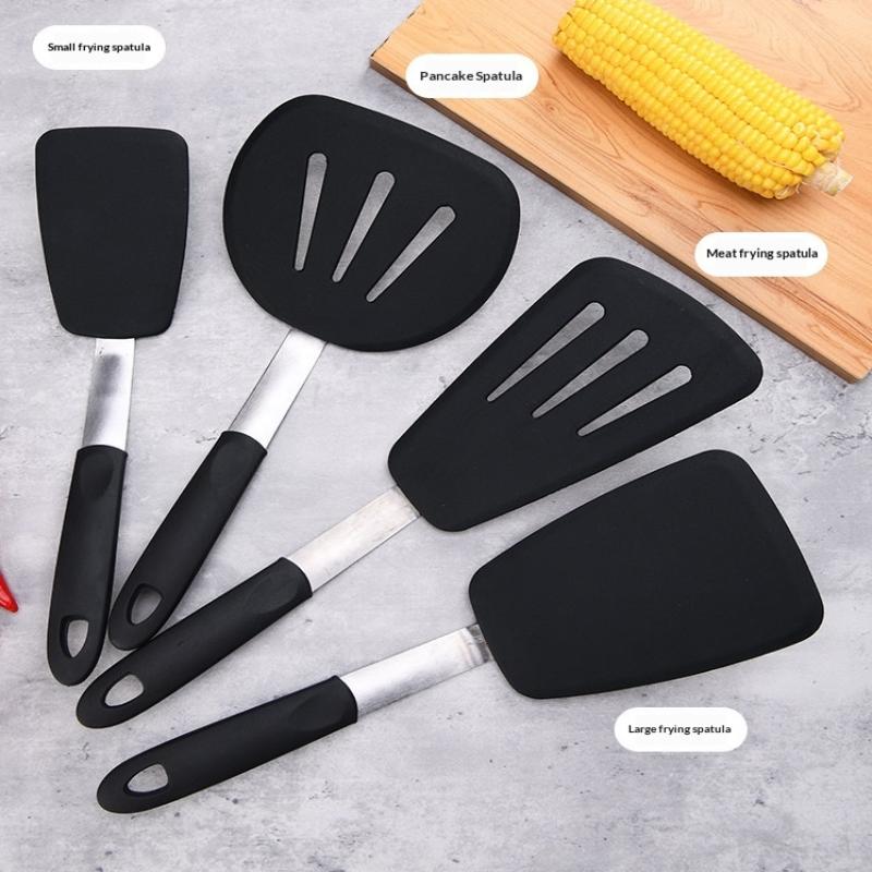 Frying Shovel Leaking Shovel Cooking Utensils Stainless Steel Silicone Kitchenware Fried Fish Steak Spatula Cooking Tool