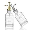 Soap Pump Dispenser Glass Bottle Bathroom Soap Container Square Shampoo Lotion Container Glass Bottles with Pumps 500ml