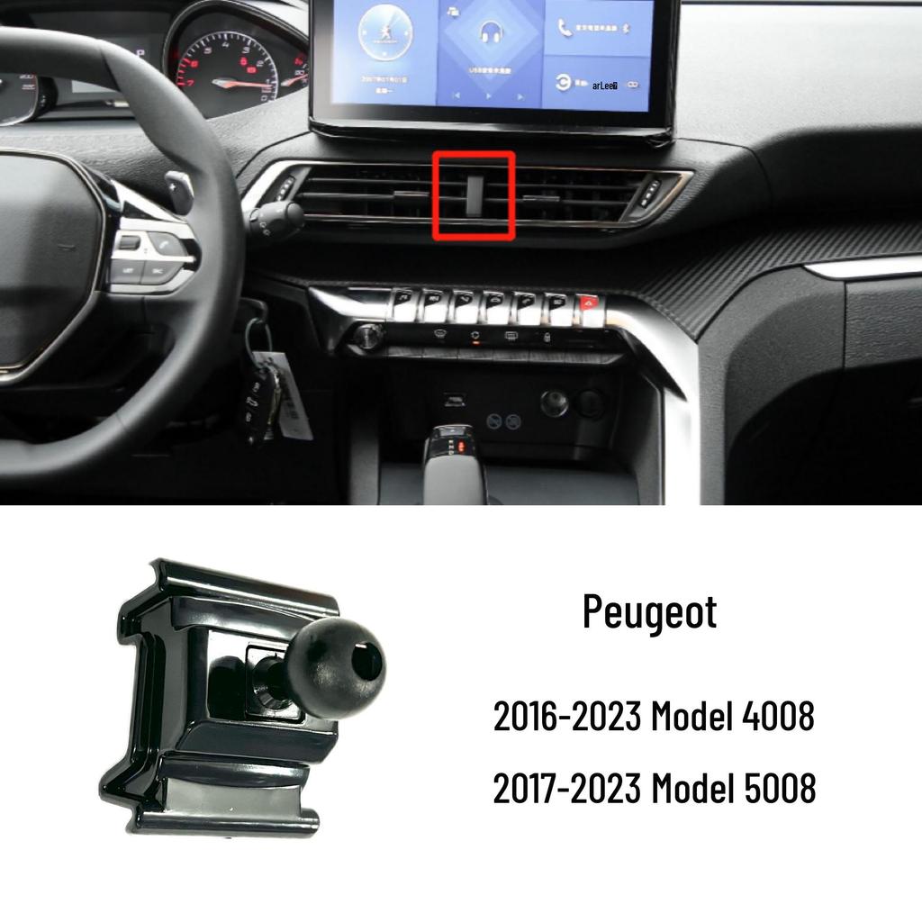 Peugeot Mobile Phone Holder for 408/3008/308/508/4008 - Air Vent Car Accessory