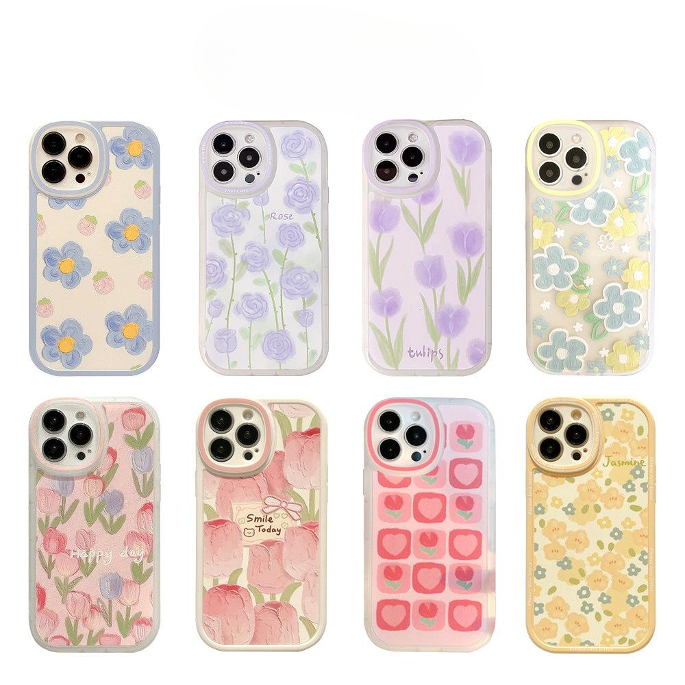 Strawberry Flower 16 Suitable for Iphone15pro Max Apple 11 Mobile Phone Case 14 Women Xr Protection Set