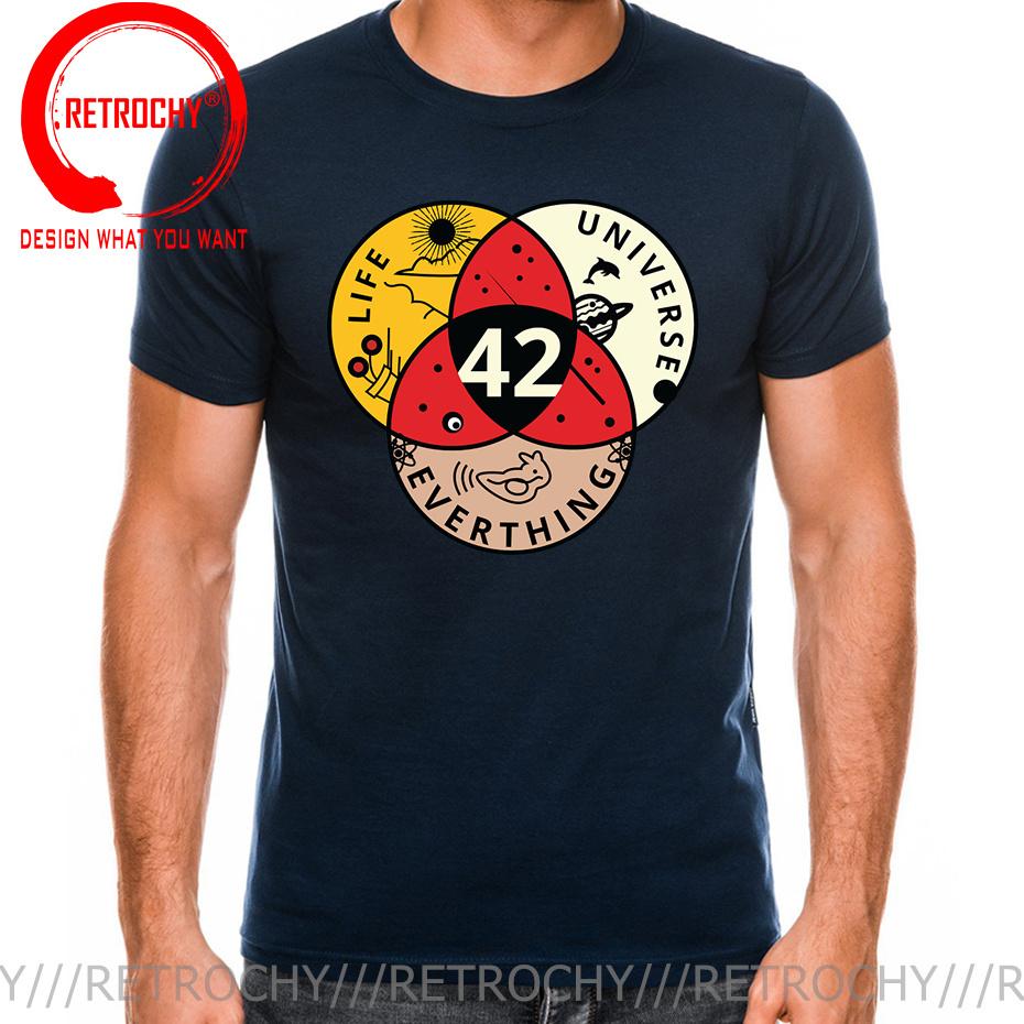 Men 42 The Answer To Life The Universe And Everything Douglas Adams T Shirt 100 Cotton Tops Crew Neck Tees Gift Idea TShirts