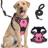 Dog Harness, Dog Collar, Dog Leash Set, Reflective Dog Harness Adjustable Anti-pull vestL),2024 Ping