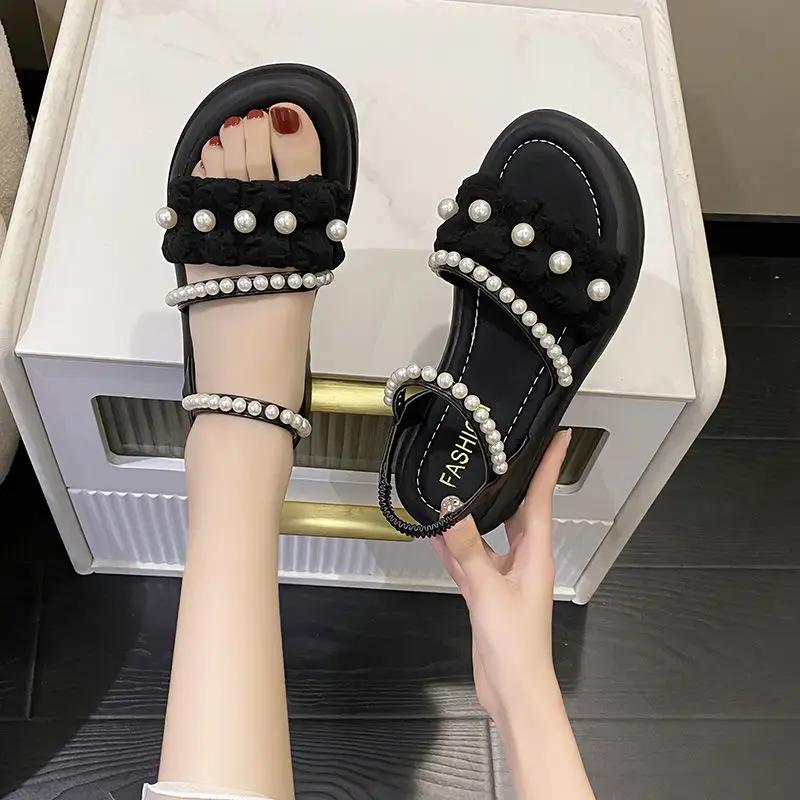 Fashion Comfort Open Toe Outdoor Luxury Summer Women's Sandals Low Price Cheap Liquidation 2025 Trend Comfortable Korea Vip Ladies Shoes