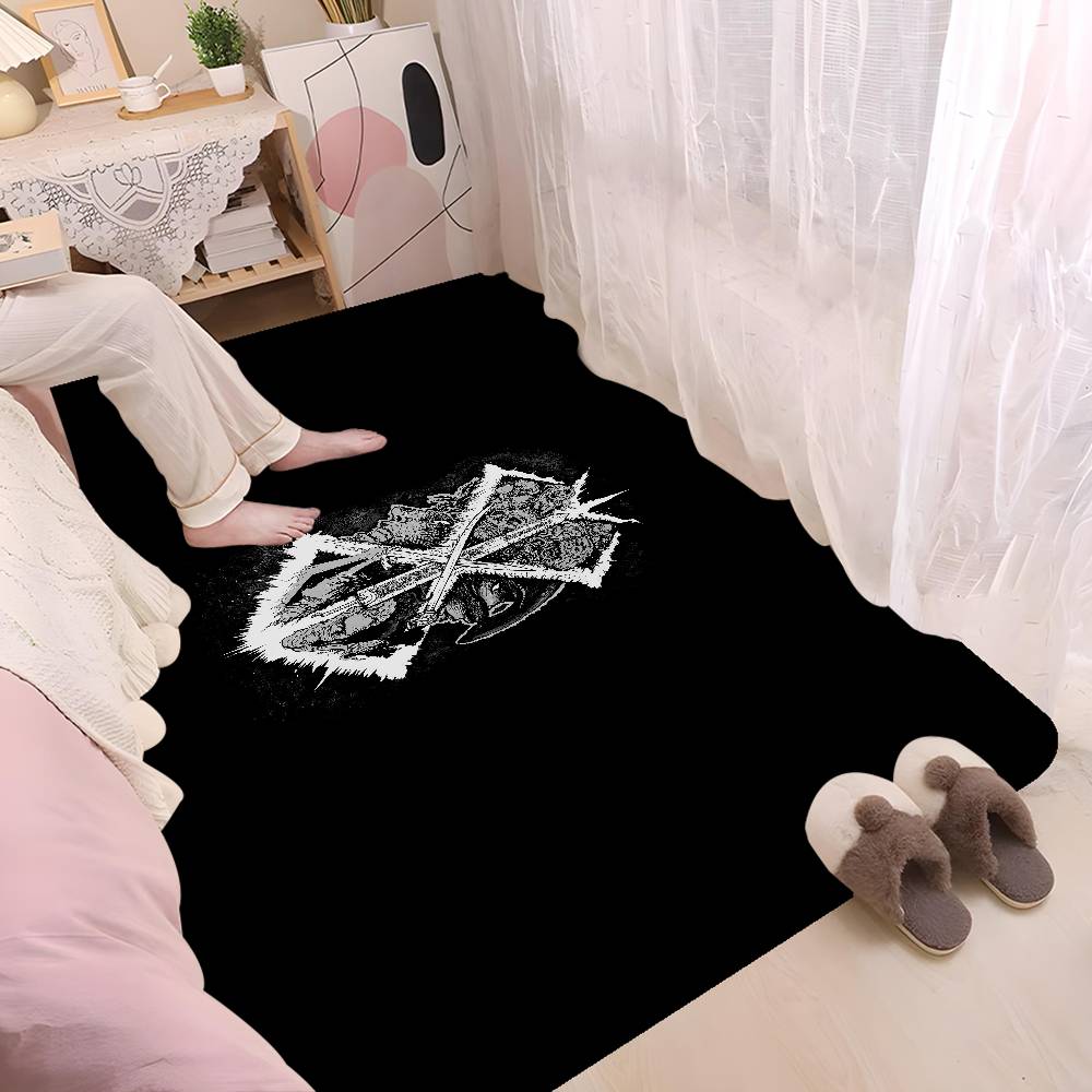 Berserk Guts Alfombra de Piso Anime Estilo Nórdico Felpudo para el Hogar Alfombras para Baño-Inodoro Alfombra Decorativa para Dormitorio Hotel