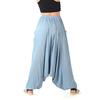 Pantaloni de vară largi pentru femei din raion, cu talie elastică, cu picior larg, pantaloni harem