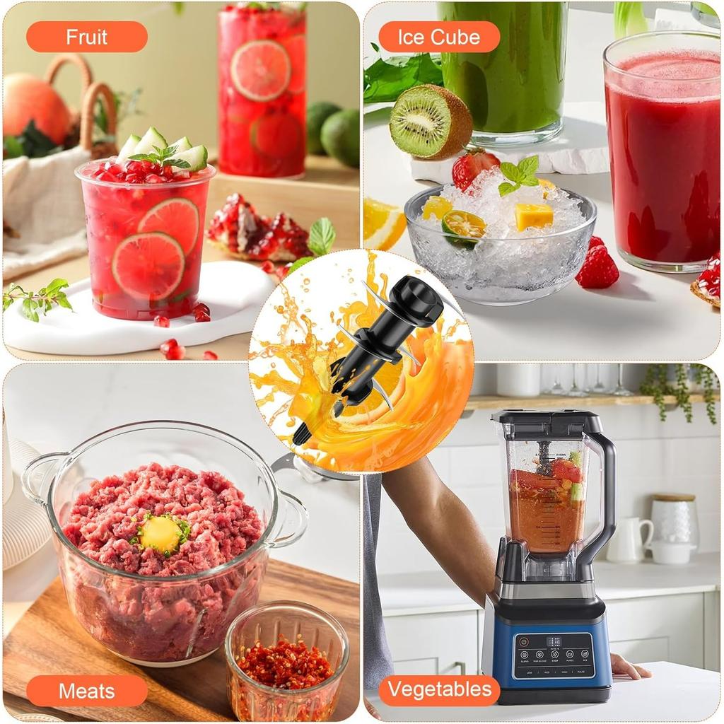 6-Blade Replacement for Ninja Blender 72oz Pitcher, Compatible with Ninja 1100W 1200W 1500W, BL500 BL610 BL642 BL660 BL681A BL682 BL700 BL770 BL780...