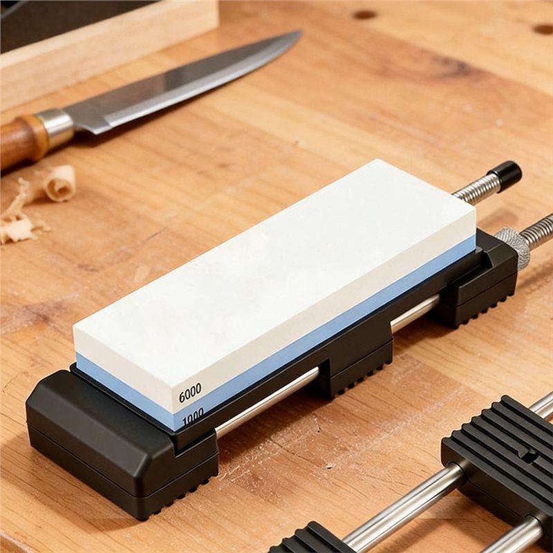 White Fused Alumina Sharpening Stone 1000/6000 In No-Slip Adjustable Sharpener Stone Holder Base
