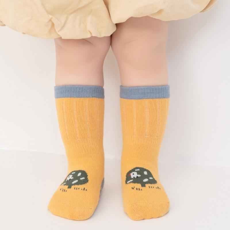 Cute Cartoon Baby Long Socks Rubber Bottom Anti-slip Children Floor Sock Spring Autumn Infant Cotton Socks 0-5Year Kids Footwear