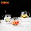 Qianxing Hexagonal Diamond Glass Tumbler Set with Colored Handles