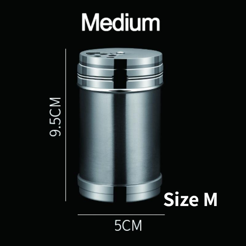 JJYY Salt Sugar Bottle Rotating Cover Multi-purpose Stainless Steel Kitchen Gadgets Spice Pepper Shaker Spice Jar Seasoning Can