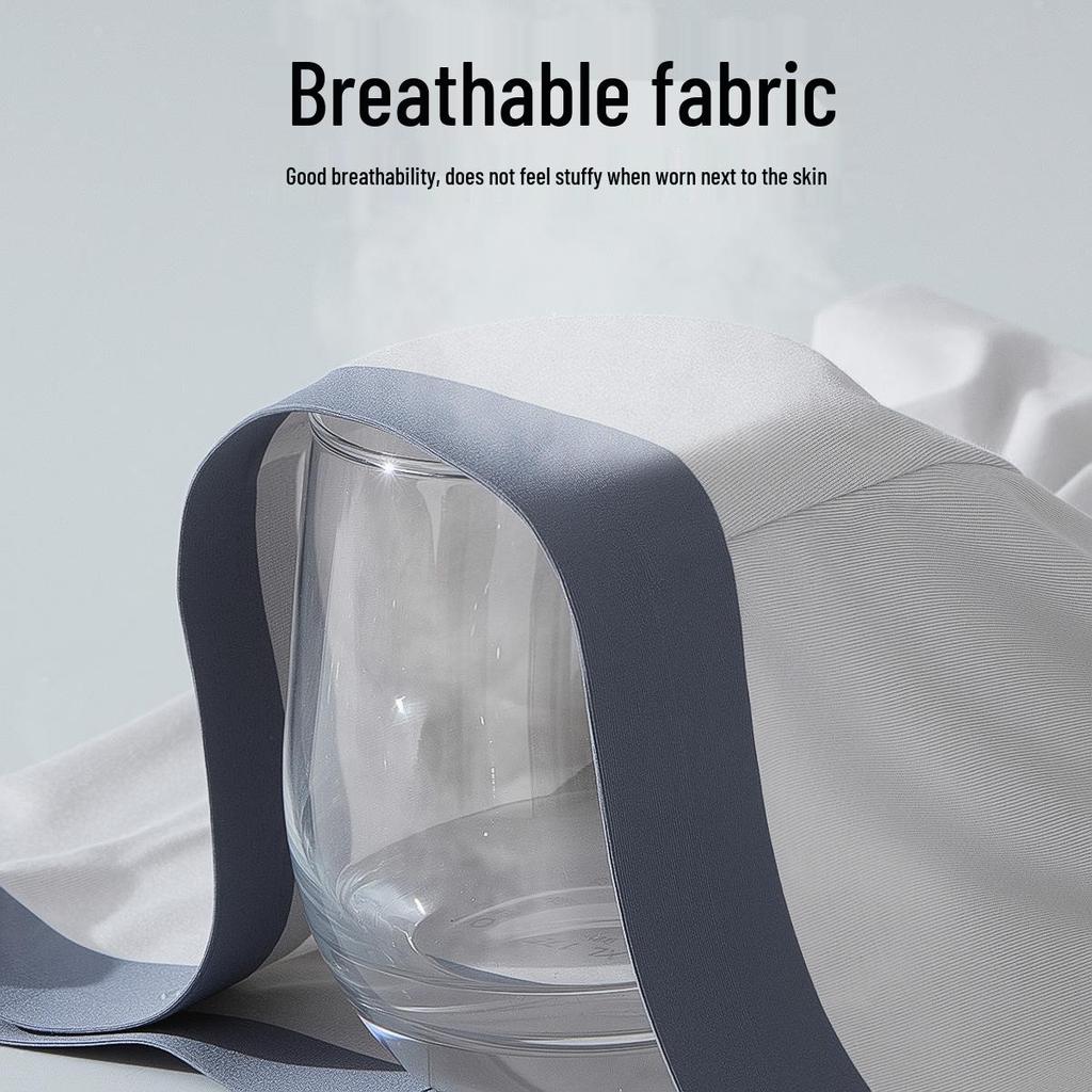 Men's Plus Size Seamless Ice Silk Boxer Briefs - Anti-Chafe, Antibacterial for Running & Fitness