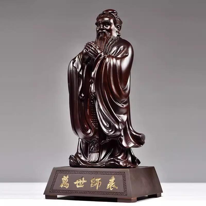 Wooden Carvings of Confucius Ornaments, Statues, Solid Wood Models, Eternal Teachers, Confucius Saints, Rosewood Crafts