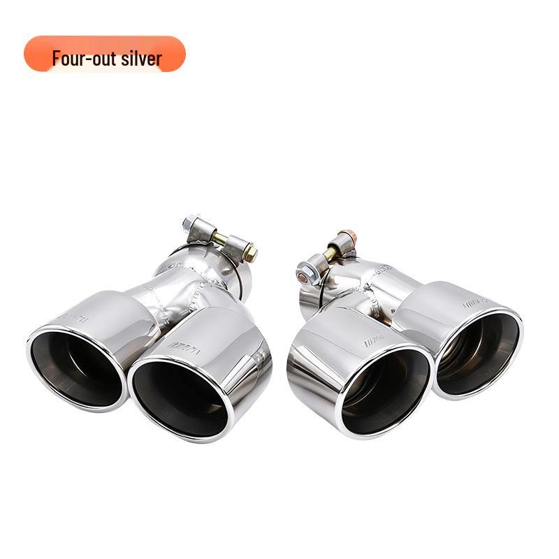 Compatible with BMW 5 Series G30/G38 525li/530 Quad Outlet Exhaust Pipe Titanium Black Tailpipe Cover