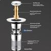 1PCS Universal Rebound Drain Plug Filter Metal Basin Pop-up Sink Filter with Hair Catcher Bathroom Sink Drain Stopper