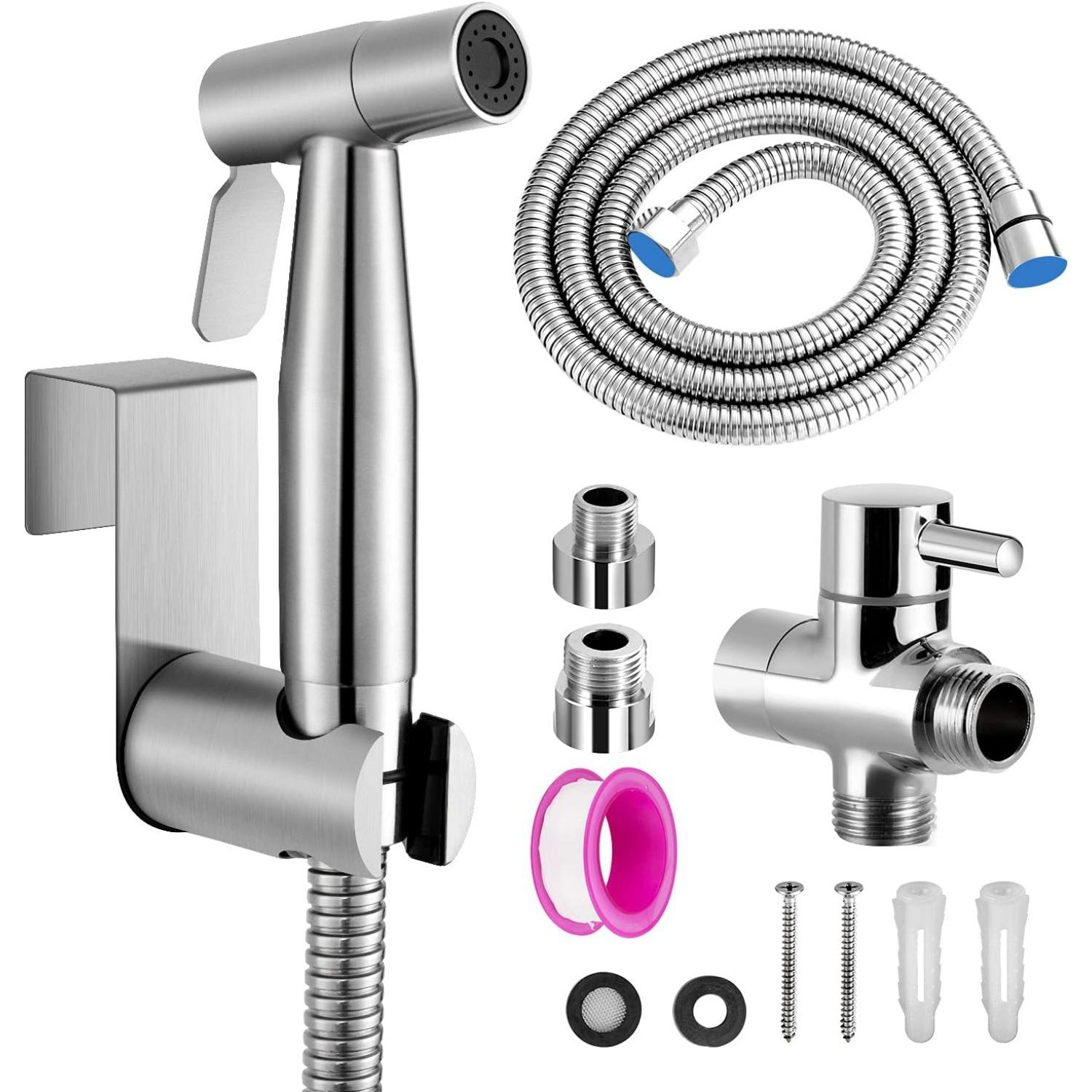 

Douchette Toilette, WC Kit Complet,Kit WC, Pulvérisateur Pour l hygiène Personnelle Quotidienne, Pomme de Douche Toilette avec Tuyau, Adaptateurs A1