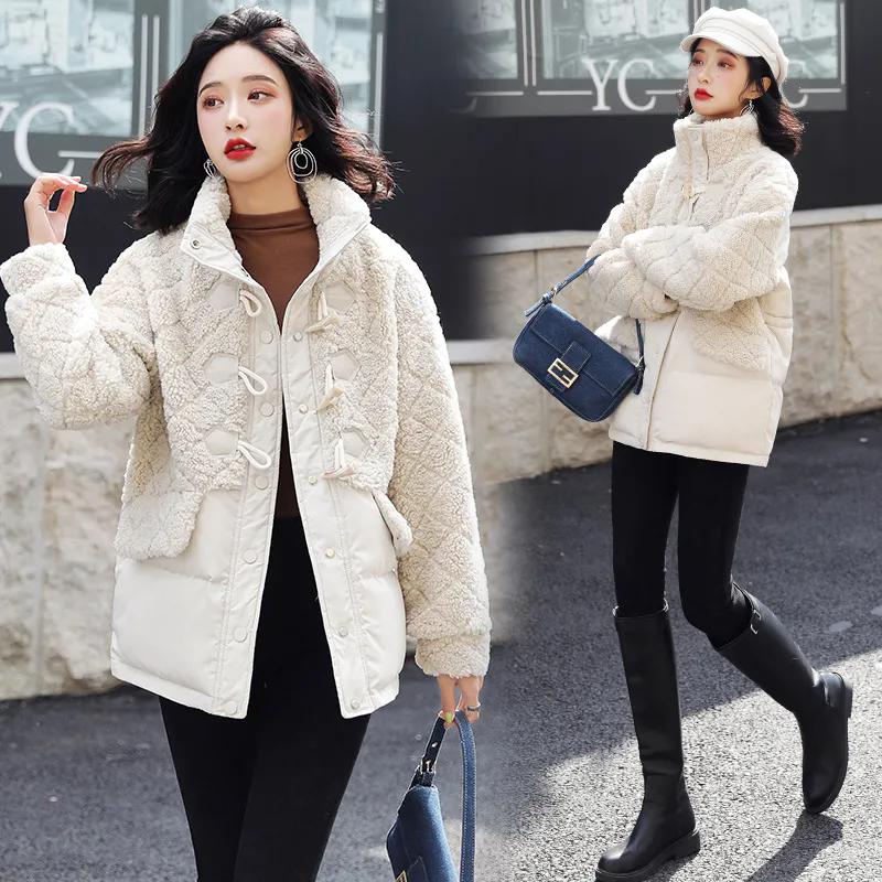 WTEMPO Women's Thick Warm Autumn Winter Large Size Pockets Stand Collar Polar Fleece Coats Cold-proof Windproof Plush Jackets