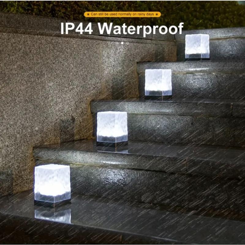 Three-purpose Solar Outdoor Ice Brick Lamp Solar-powered Garden Stake Light-Energy-Efficient,Waterproof Outdoor Lawn Lamp