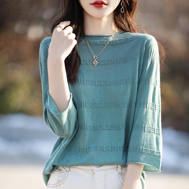 All-Season Women's 50% Wool 50% Silk Sweater | Lightweight Warm Blend Pullover | Luxury Cashmere Silk Knitwear