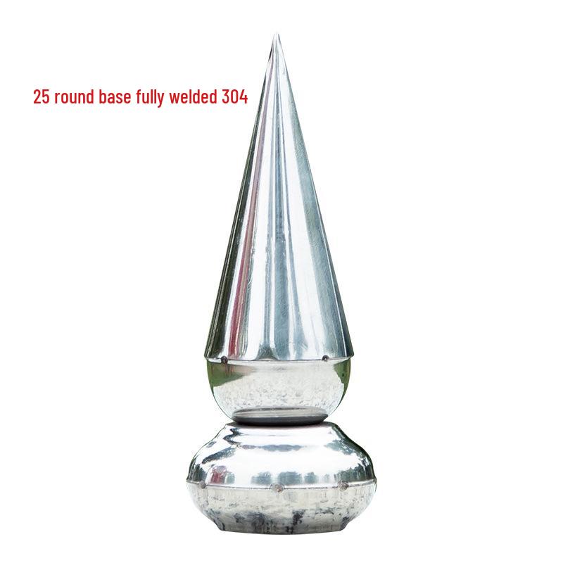 Anti-Theft Stainless Steel Conical Spearhead Fence Decoration for Courtyard Gates, 201/304 Grade.